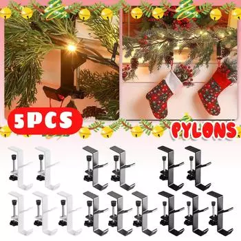 2 в 1 вешалка для каминной гирлянды, регулируемые вешалки для чулок для каминной полки, утяжеленные вешалки для каминной гирлянды, прочные для дверной рамы One Size