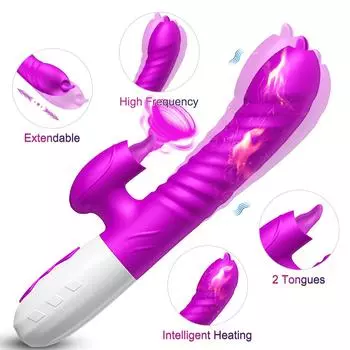 2 в 1 вибратор для женщин, машина для лизания, стимулятор клитора, точка G, мощный виброфаллоимитатор, палочка для женского клитора, присоска для взрослых, секс-игрушки
