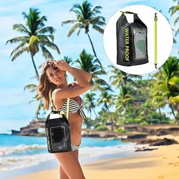 2 в 1 водонепроницаемая сумка для отдыха на природе, пляжная сумка для кемпинга, водонепроницаемый рюкзак с закругленными краями, устойчивый к песку, подходит для рыбалки на пляже, рафтинга, плавания