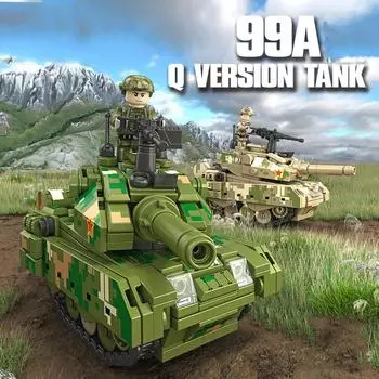 2 в 1 военные 99A основной боевой армейский танк строительные блоки игрушечные кирпичи No Box