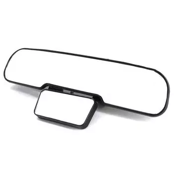 2-в-1 вращающееся широкоугольное зеркало безопасности Двойное зеркало заднего вида Зеркало для мамы Детское внутреннее зеркало заднего вида Аксессуары чёрный