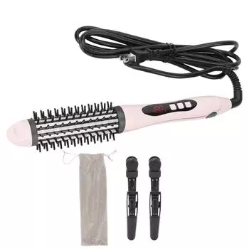 2-в-1 выпрямитель для волос Flat Iron Hot Round Brush Щетка для выпрямления волос 100-240 В US Plug US Plug