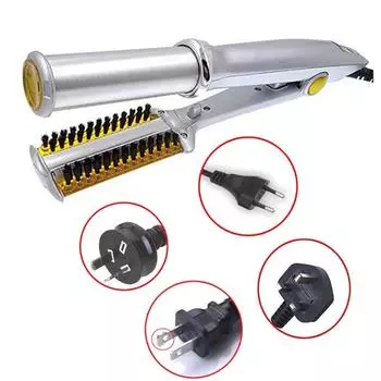 2-в-1 выпрямитель для волос и щипцы для завивки волос для укладки челки с помощью утюжка, парикмахерский инструмент с вращающимся на 360° шнуром питания