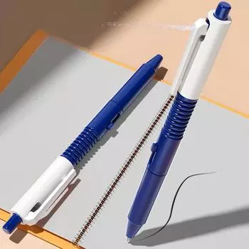 2 в 1 Забавные ручки-спреи с выдвижным механизмом для розыгрышей, Шариковая ручка с водяным спреем, Забавная игрушка для розыгрышей, Снятие стресса синий