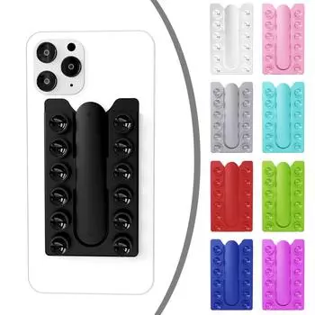 2 в 1 задняя наклейка присоска держатель мобильного телефона силиконовый коврик для чашки смартфон настенная подставка для стеклянной плитки гладкие стены или стол чёрный