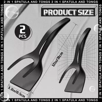 2 в 1 зажим для лопатки-лопатки, яиц, блинов, рыбы, французских тостов, омлета, антипригарное приспособление для домашней кухни, кухонный инструмент для приготовления пищи