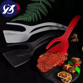 2-в-1 зажим для тостов, блинов, яиц, лопаточка для омлета, щипцы для тостов, кухонные аксессуары, кулинария красный