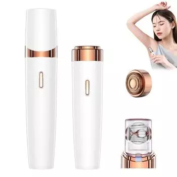 2-в-1 женская электробритва со светодиодной подсветкой IPX5 водонепроницаемая портативная бритва для лица, тела, зоны бикини, рук, ног, эпилятор с двумя головками, бритва-триммер белый