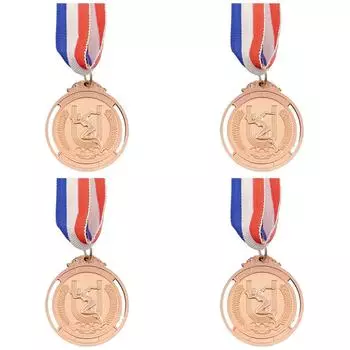 2 в медаль бронзовый приз сувенир подарочный приз для ребенка взрослого (Горчично-желтый) КДЕ