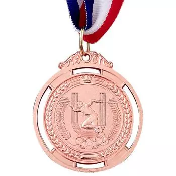 2 в медаль бронзовый приз сувенир подарочный приз для ребенка взрослого (Горчично-желтый)