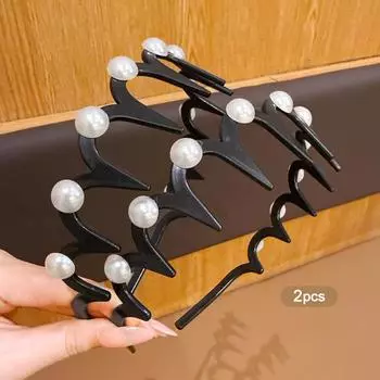 2 white long toothed hair clips to fix broken hair, hair accessories for daily use