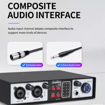 2-входовой аудиомикшер Прочный DJ для сцены ПК Запись речи в кампусе