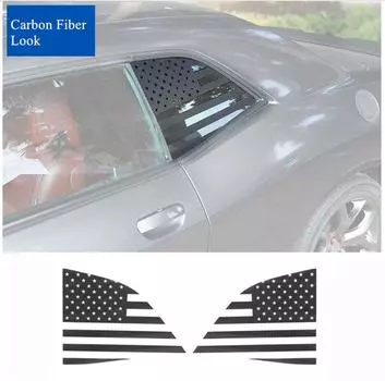 2 виниловые наклейки с американским флагом для заднего стекла Dodge Challenger 2008-22 годов выпуска.