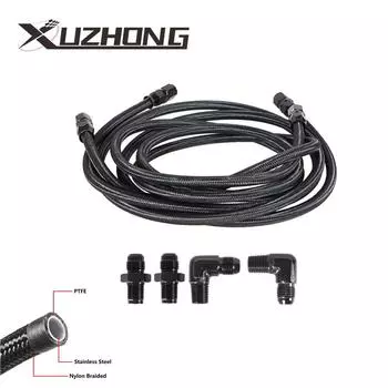 2 X 7 футов AN6 гибкий PTFE трансмиссионный шланг охладитель фитинг нейлон 1/4 NPT 90 градусов плетеные линии для 4L60/700R4/TH350/TH400