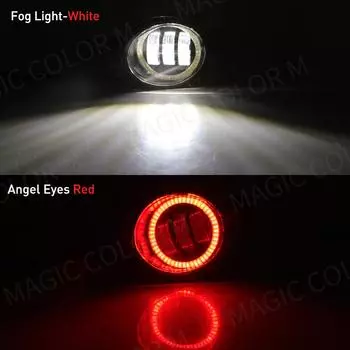 2 X противотуманные фары «ангельские глазки» в сборе для Nissan X-Trail Rogue T32 2014 2015 2016 автомобильные светодиодные линзы противотуманные дневные ходовые огни DRL H11 12 В Left and Right
