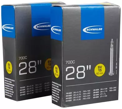 2 x Schwalbe SV15 SV 15 Extra Long Bike Tube Length 60mm 700 x C B067 18-28