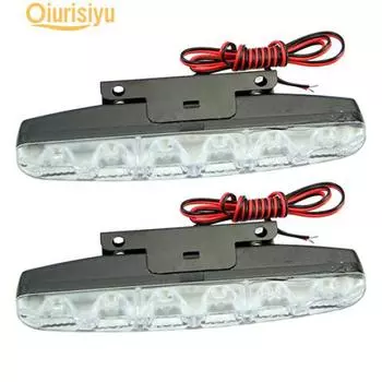 2 ксеноновых белых 6 светодиодных сверхярких дневных ходовых огня DRL