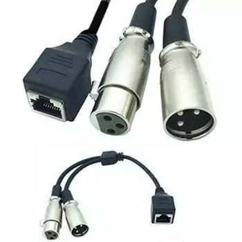 2 XLR к RJ45 гнездо 2XLR 1 гнездо 1 штекер 3-контактный 25 см сетевой адаптер соединительный кабель
