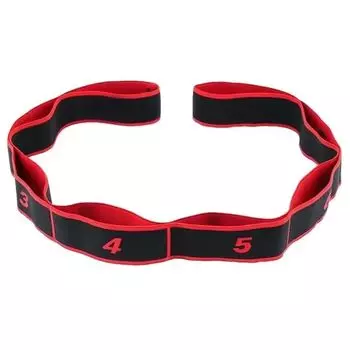 2 Yoga Fitness Multi-Segment Stretch Band Latin Dance Auxiliary Stretch Tension Band Number Piping Tape Kids Adult Eight segments 1-red 90cm (adult kids Universal)