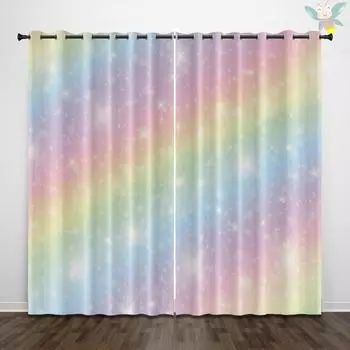 2 занавески с рисунком звездного неба, используемые для декора спальни и гостиной. 140x160cm&Grommet Top