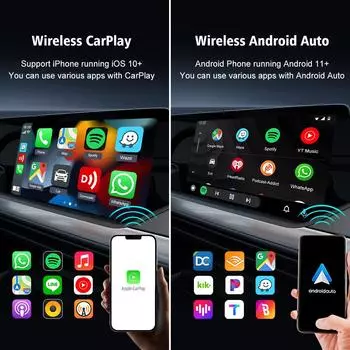 2air CarlinKit 5.0 Wireless CarPlay Wireless Android Auto Box 2.4G & 5.8Ghz WiFi BT Auto Connect Plug&Play для проводных автомобилей AA CP CarlinKit Genuine