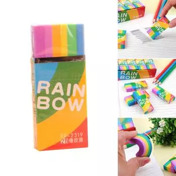 2B Eraser Rainbow Mini Eraser для детей Мягкий ластик Мягкий школьный ластик Набор Отличное чистое стирание для школьников 1