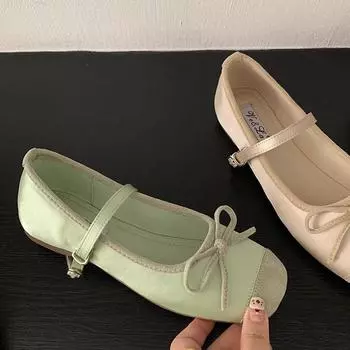 2cm inner height increase shoes skirt early spring evening breeze with fairy shoes new bow Mary Jane shoes French single shoes 35 красный