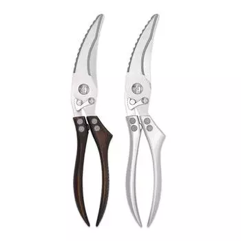2CR13 Многофункциональные кухонные ножницы из нержавеющей стали, ножницы для куриных костей, ручка из алюминиевого сплава, бытовой очиститель для рыбы серебряный