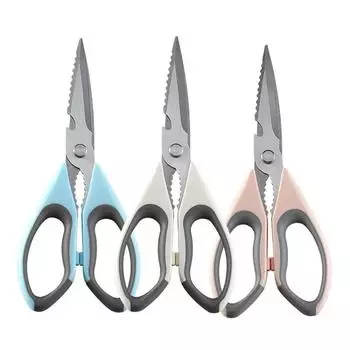 2CR13 стальные синие ручки из АБС-пластика, бытовые ножницы для куриных костей, овощи, кухонные ножницы, резак для мяса для барбекю с щелкунчиком синий