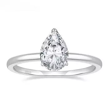 2CT Стерлингового Серебра 925 Обручальные Кольца Груша CZ Обручальные Кольца Каплевидные Обручальные Кольца для Женщин 5