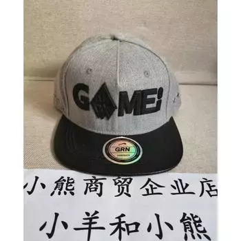 2d75007-1 Guirenniao Hat Flat Brim Men s Sports Cap Gray GME Letter Pattern Pu Brim 56-60 Slightly Dirty Slightly dirty