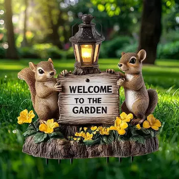 2D Акриловый Белка Декор, Декоративный Садовый Колышек Украшение Газона для Бонсай Двора