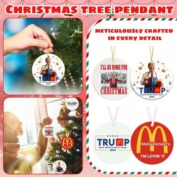 2D Акриловая подвеска на елку, украшение на елку, рождественское подвесное украшение One Size