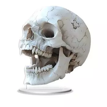 2D Акриловая табличка Череп Готическая плоская декорация черепа Настольное украшение человеческий череп для шкафа, каминной полки, украшение на Хэллоуин A