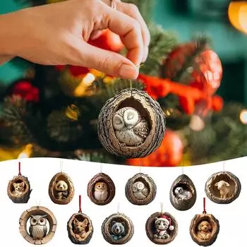 2D Акриловое Рождественское Украшение Животное Рождественская Елка Подвеска One Size