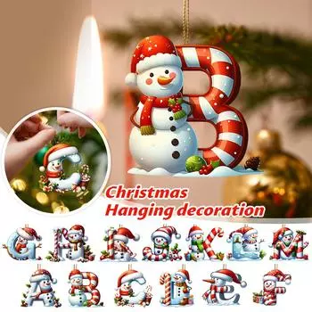 2D Акриловые Плоские Рождественские Буквы Украшения Подвесные Рождественские Буквы Алфавита Для Рождества One Size