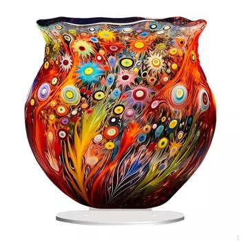 2D Акриловые Украшения Декор Подарки Поделки Коллекционные Знаки Художественные Изделия Цветочная Ваза Чума для Офиса