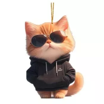 2D Акриловый Автомобильный Кот Акриловый Подвесной Кот Формы Зеркало Заднего Вида Декор Аксессуары Интерьер Автомобиля G0D7 E-One size