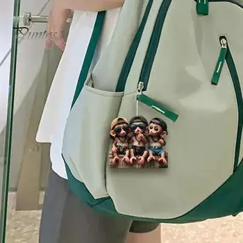 2D акриловый кулон, подвесное украшение со шнурком, легко подвешивается, мультяшная обезьяна, животное, рождественская елка, подвеска, универсальное украшение Monkey