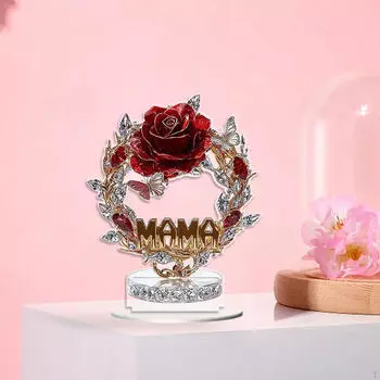 2D Акриловый Знак Роза Цветок Подарок на День Матери Настольная Подставка Дом Офис Style C