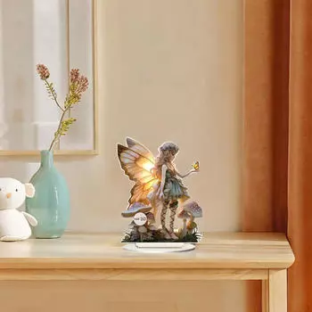 2D Бабочка Ангел Украшение Акриловые Художественные Изделия Коллекционные Декоративные Доски с Основанием для Шкафа