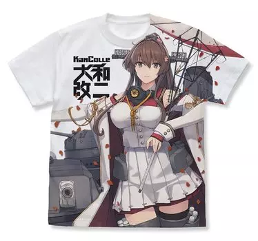 2D Cospa Kantai Collection -KanColle- Yamato Kai Ni Футболка с полным рисунком БЕЛАЯ, размер M, хлопок