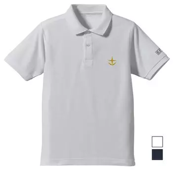 2D Cospa Mobile Suit Gundam Earth Federation Forces Embroidered Polo Shirt WHITE XL Size Cotton Polyester