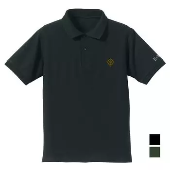 2D Cospa Mobile Suit Gundam Zeon Earth Army Embroidered Polo Shirt BLACK L Size Cotton Polyester