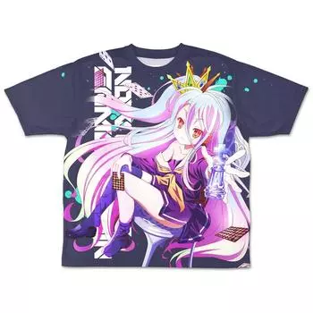 2D Cospa No Game No Life Оригинальная иллюстрация [Белая] Двусторонняя футболка с полной графикой ASCIENTEVer. Размер L