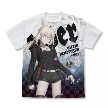 2D Cospa Order Pendragon Jet Black Knight King Shinjuku 1999 Полная графика БЕЛАЯ M размер [Официальная] Fate/Grand Saber/Artoria [Alter] версия. Футболка белый