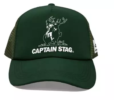 2D Cospa x Captain Stag Yuru x Captain Stag Mesh Cap GREEN Yuru Camp Camp зелёный