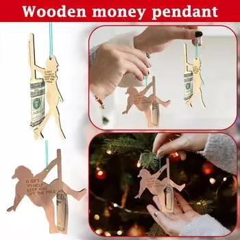 2D Деревянный Кошелек Украшение Подвеска Вдали От Полюса Wallet Украшение, Рождественские Украшения, Рождественские Украшения One Size