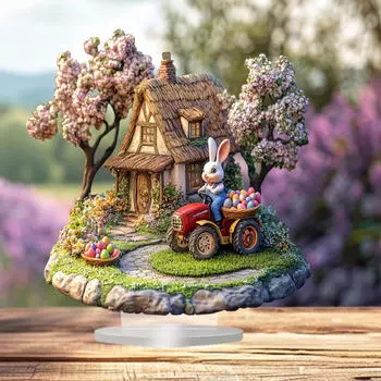 2D фигурка кролика на Пасху, акриловое украшение для настольного дисплея Style A