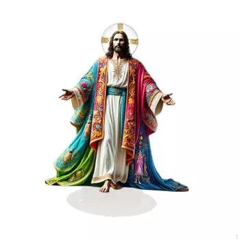 2D Иисус акриловый знак ремесло подарок акцент орнамент пластина с подставкой для внутреннего офиса гостиной 17cmx13.5cm